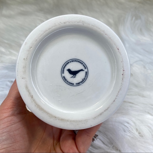 Anthropologie White Coffee Mug With Black Stylized Monogram "R" On Front - Picture 7 of 8